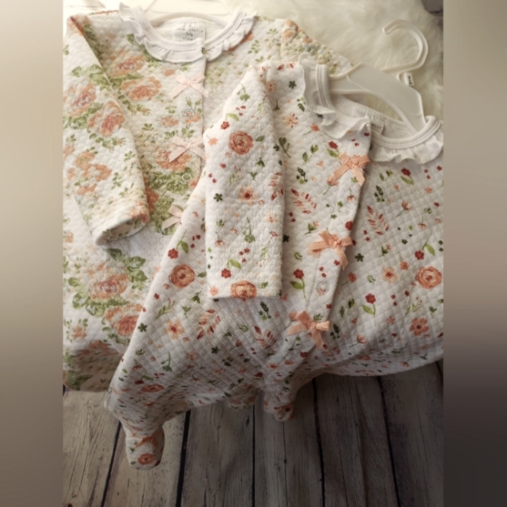 Laura Ashley Snap Footie Jumpsuits